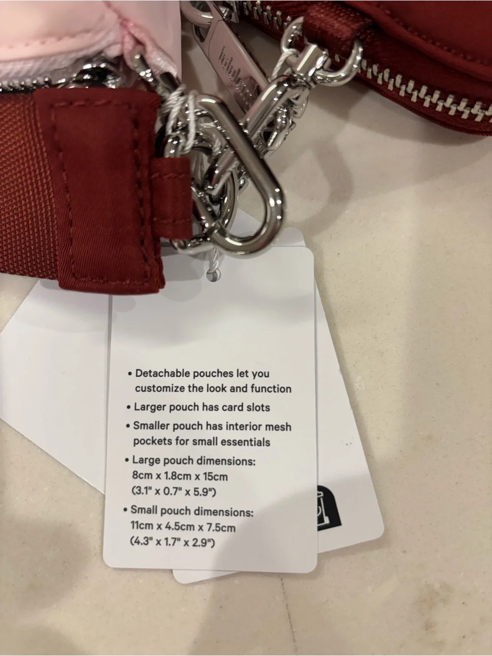 Lululemon Dual Pouch Wristlet WALLET Cachipar Silver / Pink Clay NWT